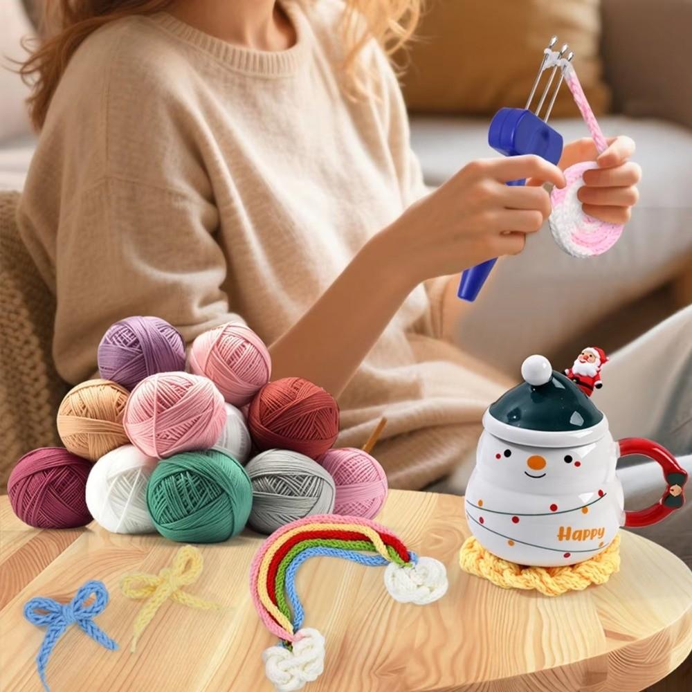 Ergonomic Grip Knitting Needle Portable Cord Knitting Tool Crochet Hooks  for Yarn DIY Craft