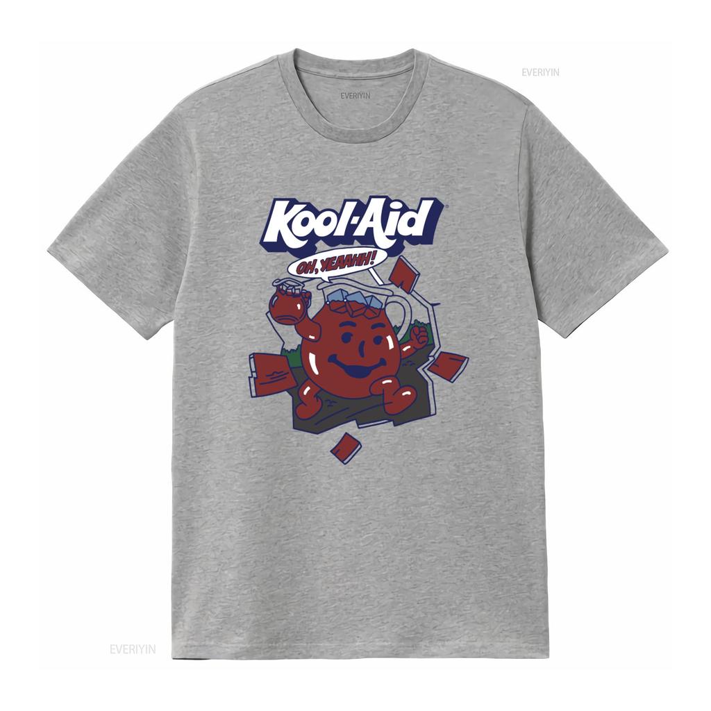 Kool Aid Unisexs Oh Yeah T Shirt Drink Mix Unisex Design Gray New M L Vintage Casual Stretched Versatile Streetwear Fashion