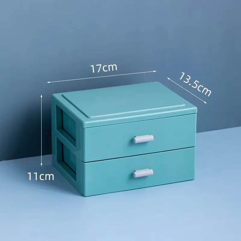 Plastic Desktop Storage Drawer Organizer With Stackable Design And Large Capacity Perfect For Home Office Storing Stationery