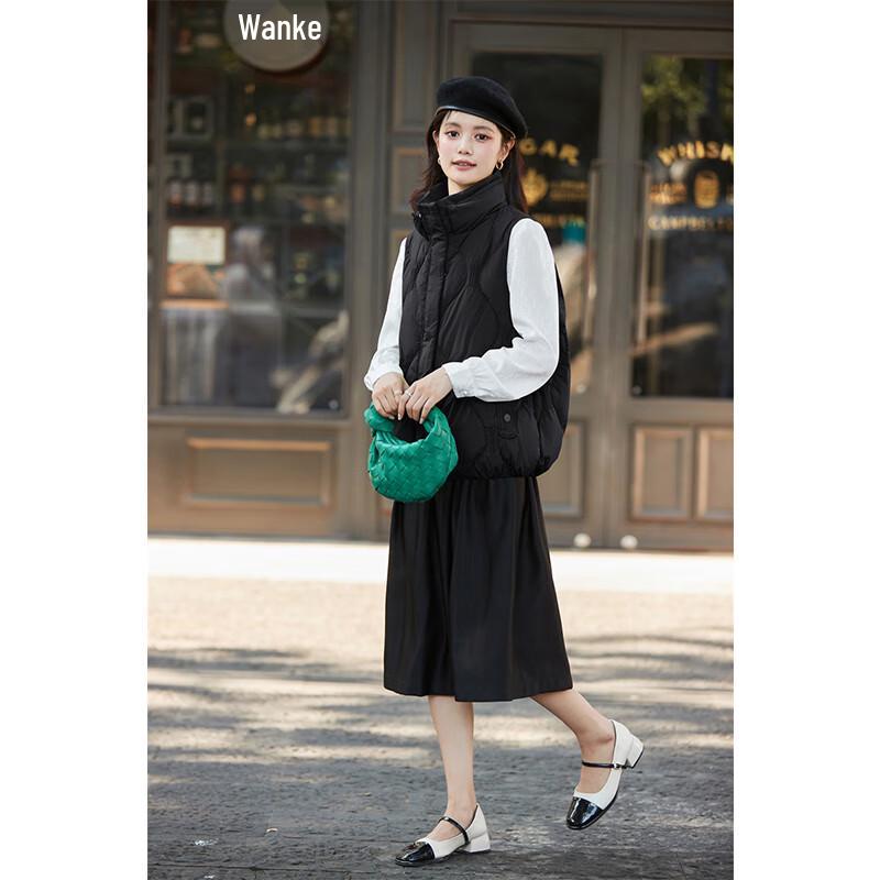 Fengxun Women's Casual Stand Collar Down Vest