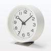 MUJI Analog Clock, Small (with Stand), White, MJ-ACSW2, 44275702, Dimensions: 124mm (W) X 54mm (D) X 130mm (H) (with Stand)