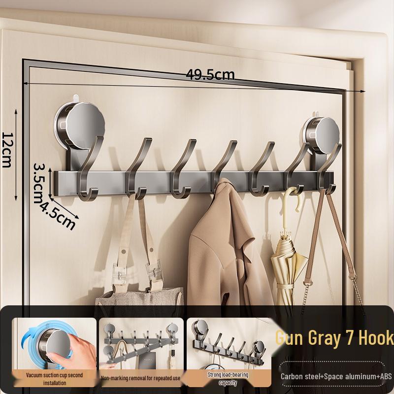 Strong Adhesive No-Drill Suction Cup Door Hook for Clothes and Storage