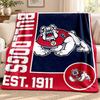 Fresno State Bulldogs blanket Flannel Blanket Soft Cozy Plush Throw for Sofa Bed Lightweight Home Decoration Outdoor camping