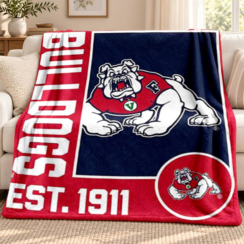 Fresno State Bulldogs blanket Flannel Blanket Soft Cozy Plush Throw for Sofa Bed Lightweight Home Decoration Outdoor camping