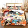 3D Anime Fairy Tail Bedding Set Bed Three-piece Set Duvet Cover Single Double Bed Queen Size Duvet Cover Set Adult Kid's Bedroom Tool