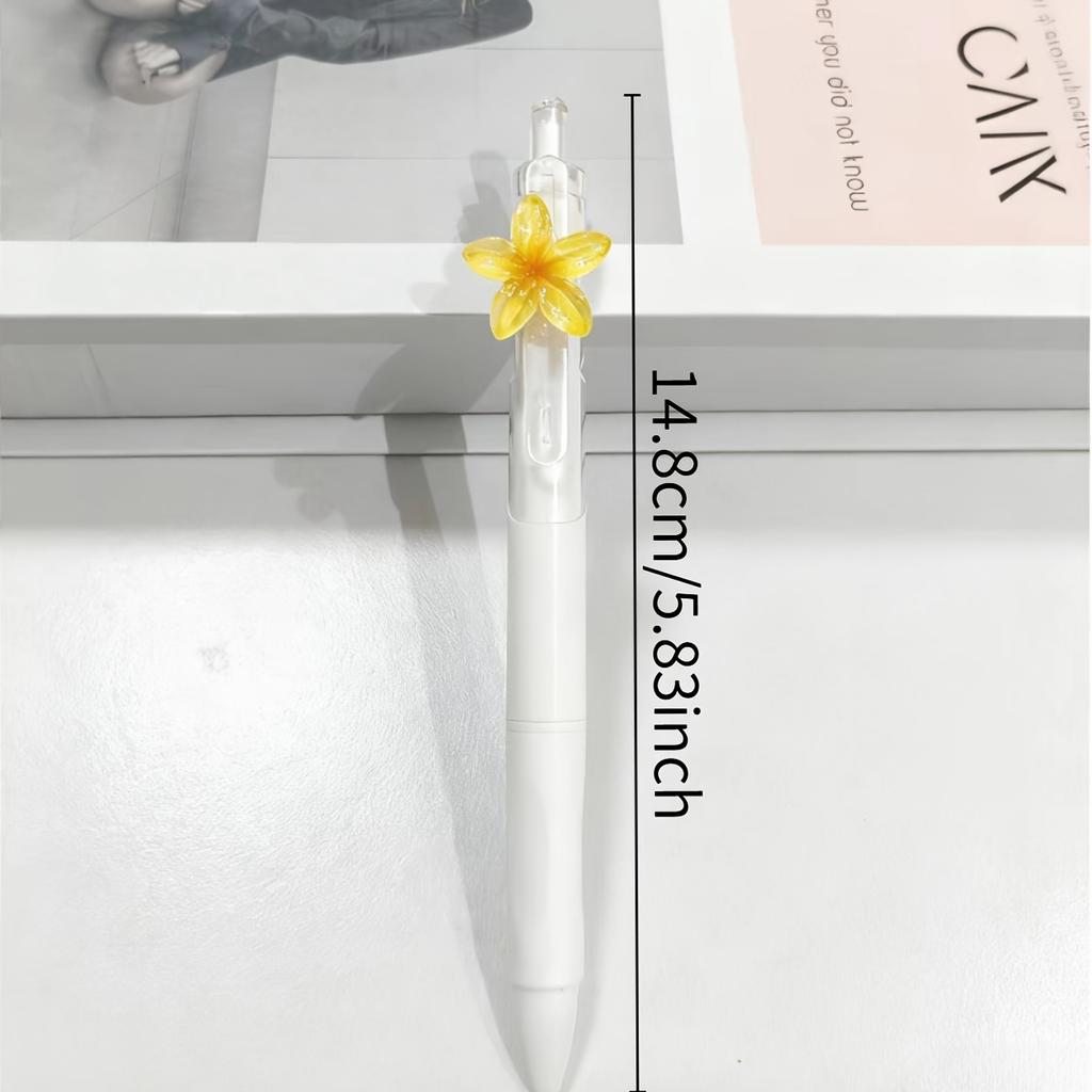 5Pcs/set 0.5mm Black Ink Ballpoint Pen Set, Cute Flower Quick-Dry Writing Pen, Creative Stationery Set, Suitable for Daily Office Use, Gift Set