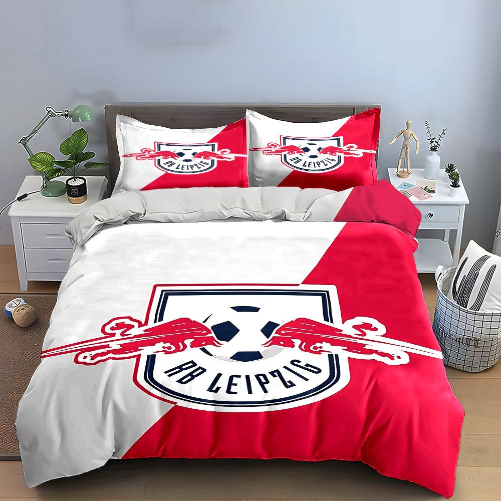RB Leipzig Soccer Bedding Set Bedding Duvet Cover Set Duvet Cover Pillowcases  (1 * Duvet Cover 2 * Pillowcases, Without Duvet Insert)