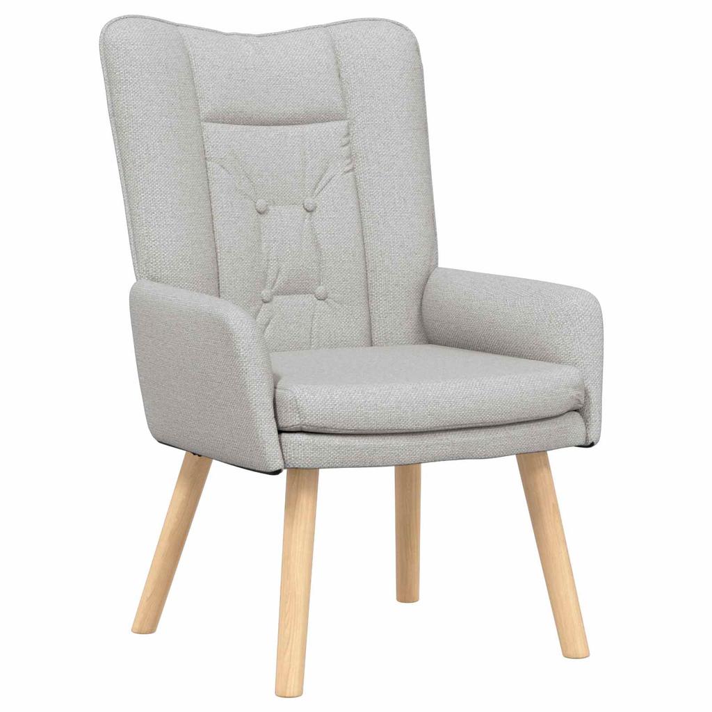 Armchair Cloud Gray Fabric and Plywood