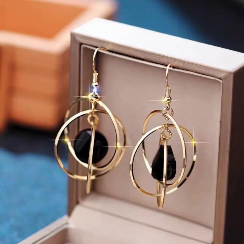 Colorful Drop Earrings Accessorie Girl Jewelry Gifts Summer Fashion Multicolor Three Circles Acrylic Gold Women Jewelry Cute