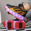 Runaway Shoes Boys Pulley Shoes 225 New Girls Four-wheel Children's Flashing Light Skates Charging Shoes