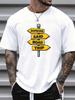 Unisexs Crew Neck Someone Said Road Trip Sign Graphic Short Sleeve Cotton Tee Summer Loose Streetwear Daily Outdoor Basic Wear Top