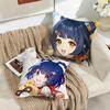 Xiangling Genshin Impact Cushion Cover Silky Short Plush Invisible Zipper Dustproof Sofa Pillow Case For Home Decor