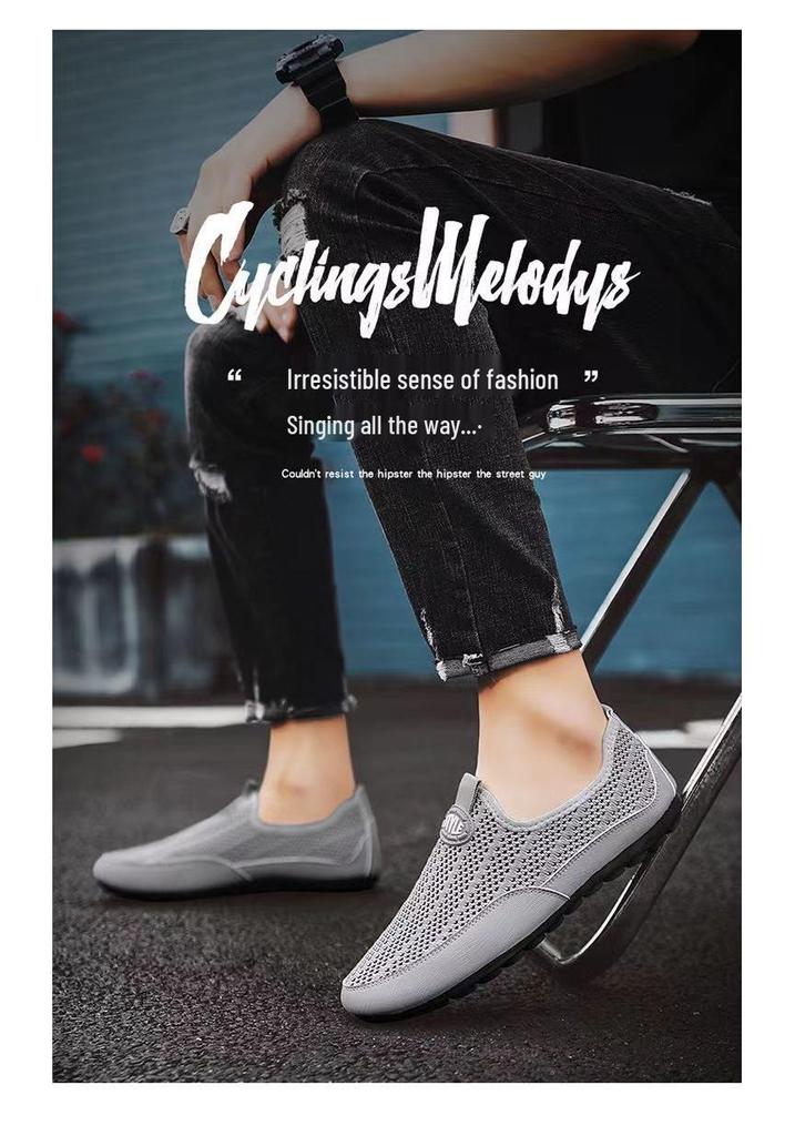 Men's Breathable Mesh Slip-On Casual Driving Shoes