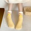 Winter Coral Fleece Socks Female Cartoon Cute Plush Thickened Sleeping Socks Female Medium Tube Floor Confinement Socks Female