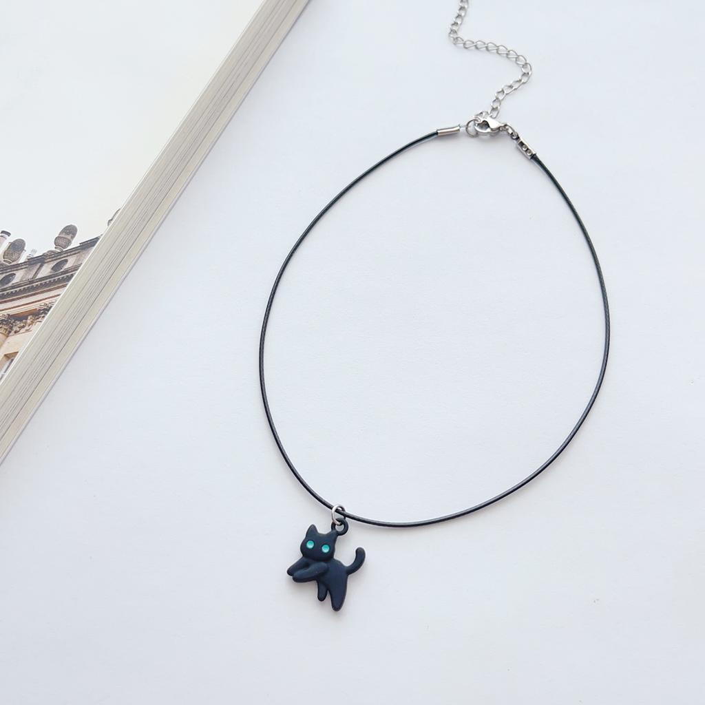 Sweet Cool alloy Black kitten pendant choker collar Choker Neck Accessories Accessory Necklace for women