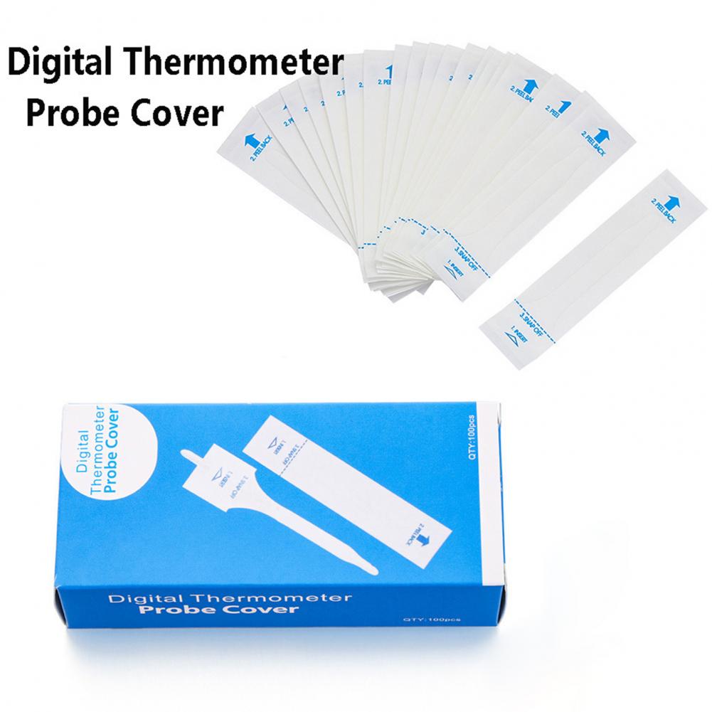 100Pcs Thermometer Film Safe Probe Covers Disposable Clean Keeping Digital Thermometer Film Sleeve Oral Thermometer Mouth Cover