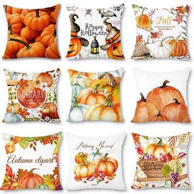 Thanksgiving Autumn Leaves Golden Short Plush Pillow Cover Office Sofa Cover Cushion Cover