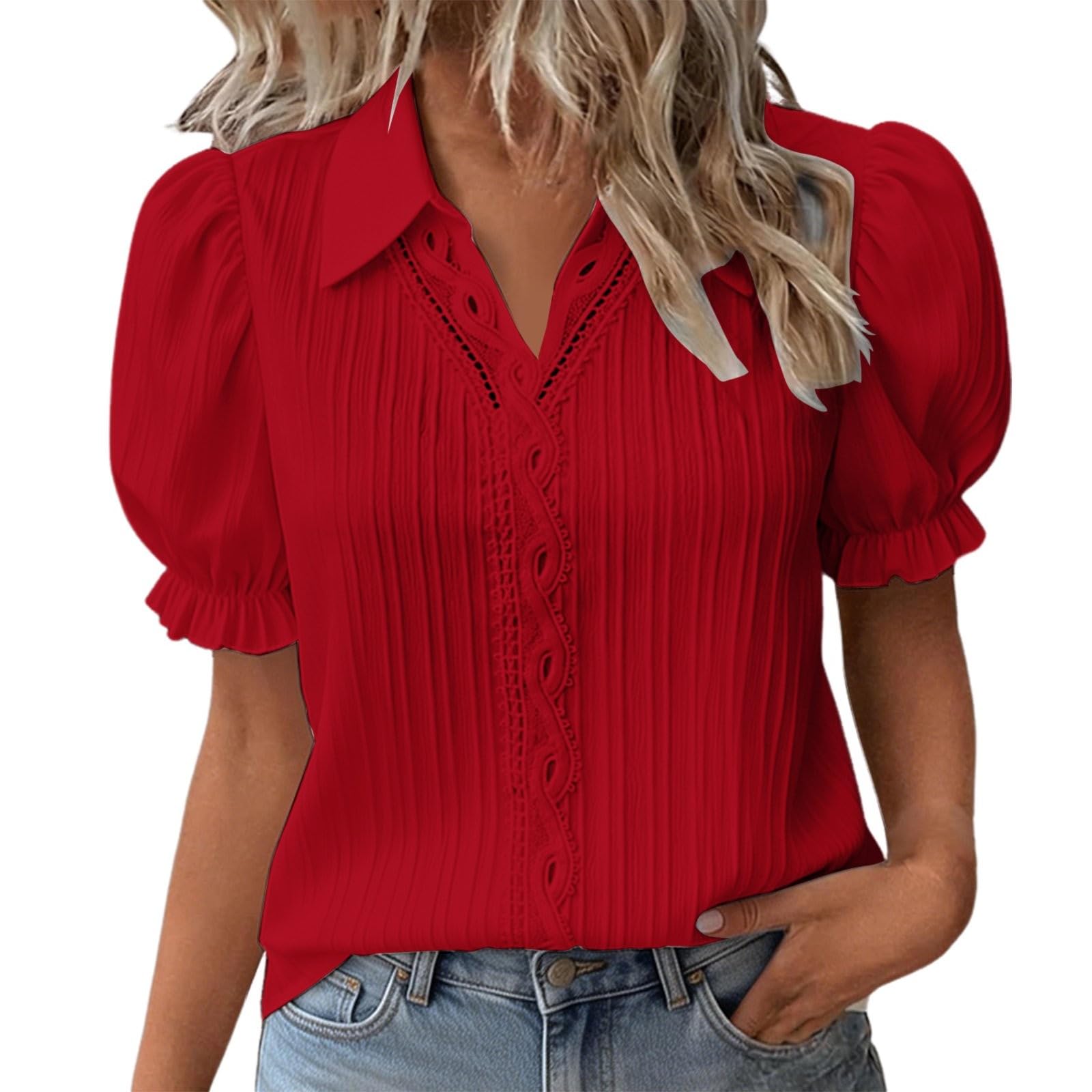 Fashionable women s casual and comfortable top XL красный