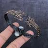 Natural Moonstone Gemstone Handmade Copper Wire Wrap Cuff Bangle Adjustable W1f66