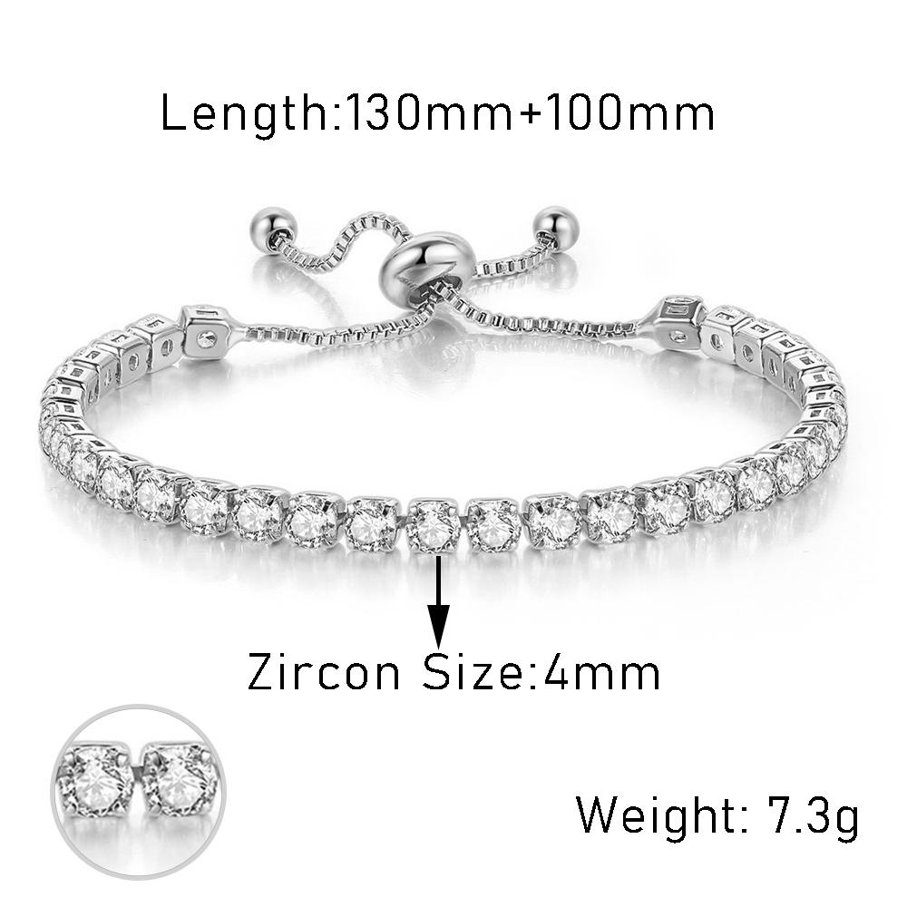 Adjustable Various Size Tennis Bracelet For Women Geometric Clear Zircon Wedding Party Jewellry Items DZH007