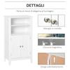 Mobile da Bagno con Mensole Regolabili e Armadietto con 2 Ante, Mobile da Bagno in Legno Multiuso, Bianco, 50x30x93cm