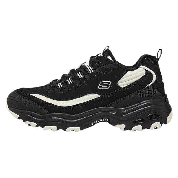 Skechers D`Lites Zip Along Shoes `Black