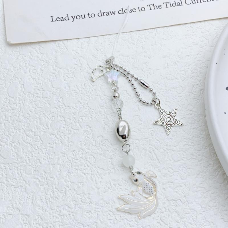 Unique Handmade Fish Star Pattern Bead Phone Hanging Decoration Fits All Phone Models Daily Use Stylish Outfits