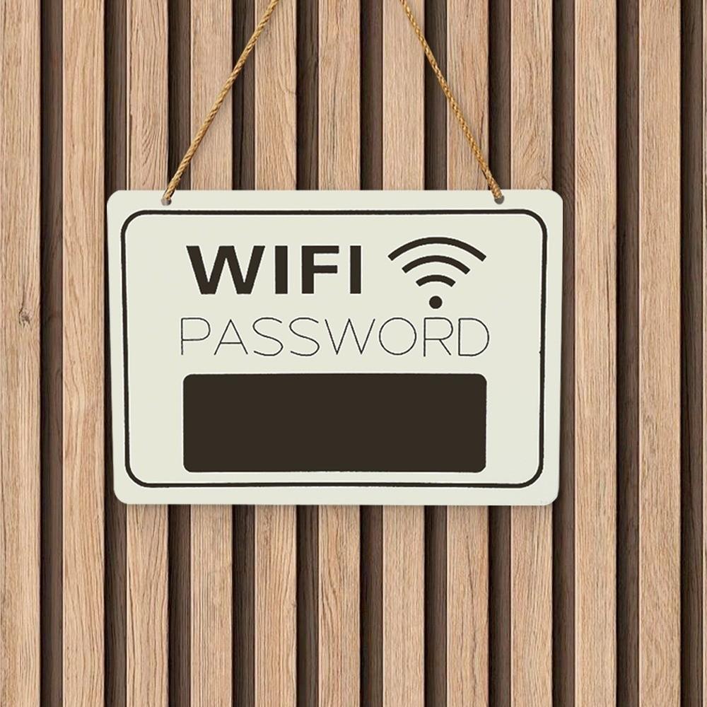 Rectangle WiFi Wall Sign Wooden Wall Decor Plaque Chalkboard WiFi Sign  Hotels Offices