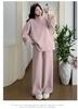 In-Stock Winter Maternity Wear: Thickened, Loose, Double-Sided Coral Fleece Set - 2025 Korean Style Casual Maternity Outfit