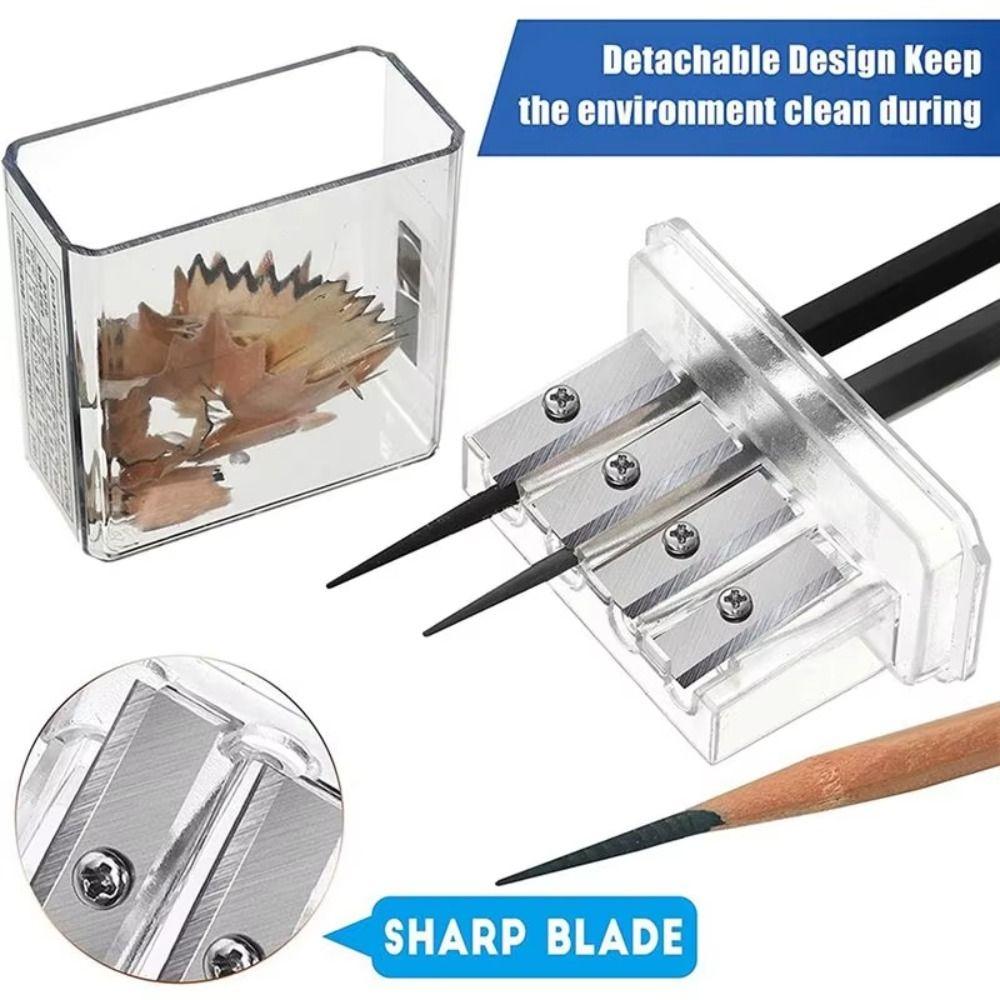 4 Holes Pencil Sharpener Multi-functional Sketching Students Manual Sharpener  Sketching Use