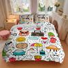 3pcs Doodle Pattern Bedding Set, Breathable and Soft, Suitable for All Seasons, Ideal for Home Use, Suitable for Bedroom Decor 21165