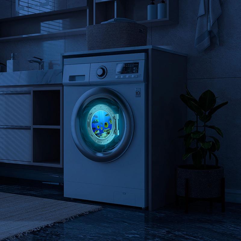 3D vision Porthole Decals Self-adhesive glow Sea Turtle luminous Window wall Sticker for home bedroom Washing Machine decoration