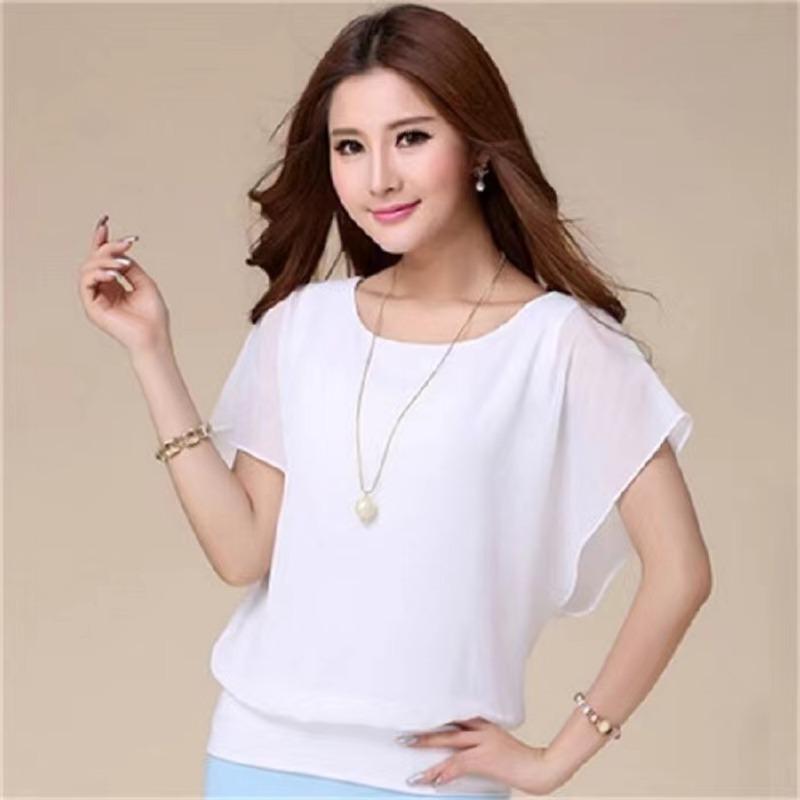 Women Blouse Chiffon Batwing Shirts Summer Casual Loose Tops