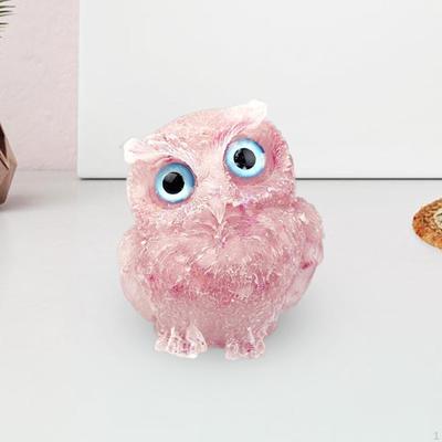 3D Owl Statue Collection Miniature Decor Crystal Decoration for Tabletop Office Bookshelf