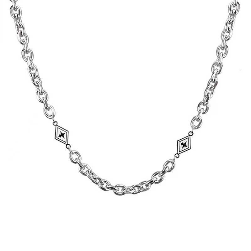 Hip Hop Κολιέ Γεωμετρικό Ρομβοειδές Αστέρι Ατσάλινα Κολιέ Λαιμού Κολιέ Κολλάρ Κορεατικό Στυλ Ανοξείδωτο Ατσάλι Κολιέ Άνδρες Γυναίκες