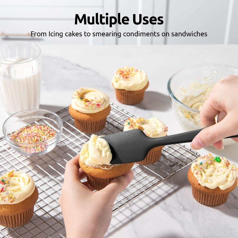 4PCS Heat Resistant Silicone Spatula Non-slip Kitchen Baking Tool Cooking Utensil Set Home Baking