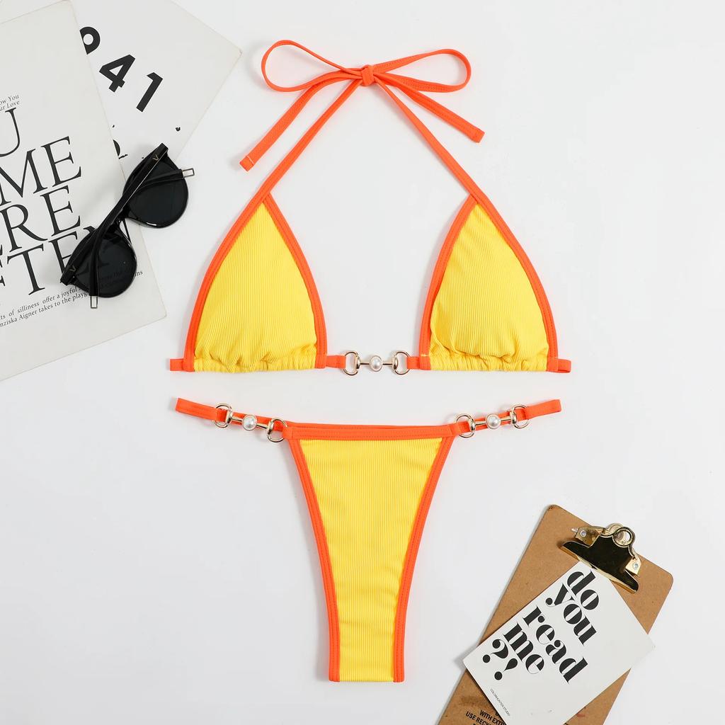 Sexy String Micro Mini Bikinis Set High Waist Badeanzug Tanga Badeanzug Bademode Biquini Tankini Bikini Set Strandbekleidung