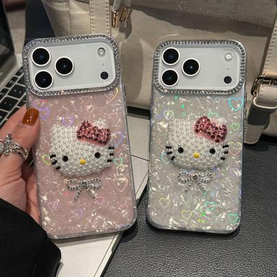 KT Cat Heart Shell Pattern Phone Case for iPhone 15/12/17ProMax