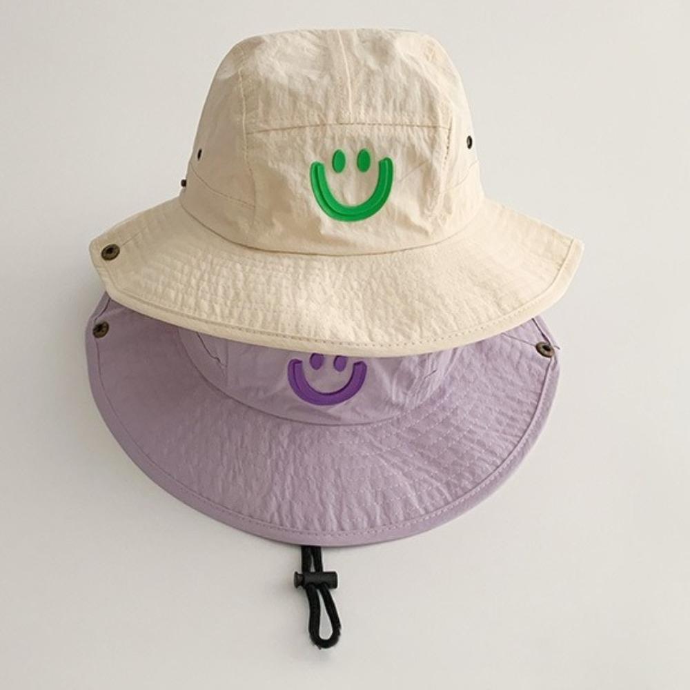 Outdoor UV Protection Kids Bucket Hat Breathable Cotton Fishing Hat Cute Cartoon Panama Hat