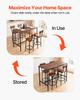 Bar Table, 5PCS 1193.8mm Bars Tables Set, Bar Tables and Chair Set with Rounded Edge Design, Rectangular Pub Table with Four Stools for Living Room,