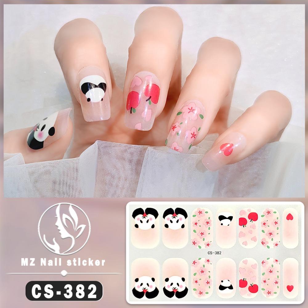 CS No-bake Gel Nail Polish Film Waterproof Full Sticker Chinese Style Panda Manicure Sticker Nail Sticker