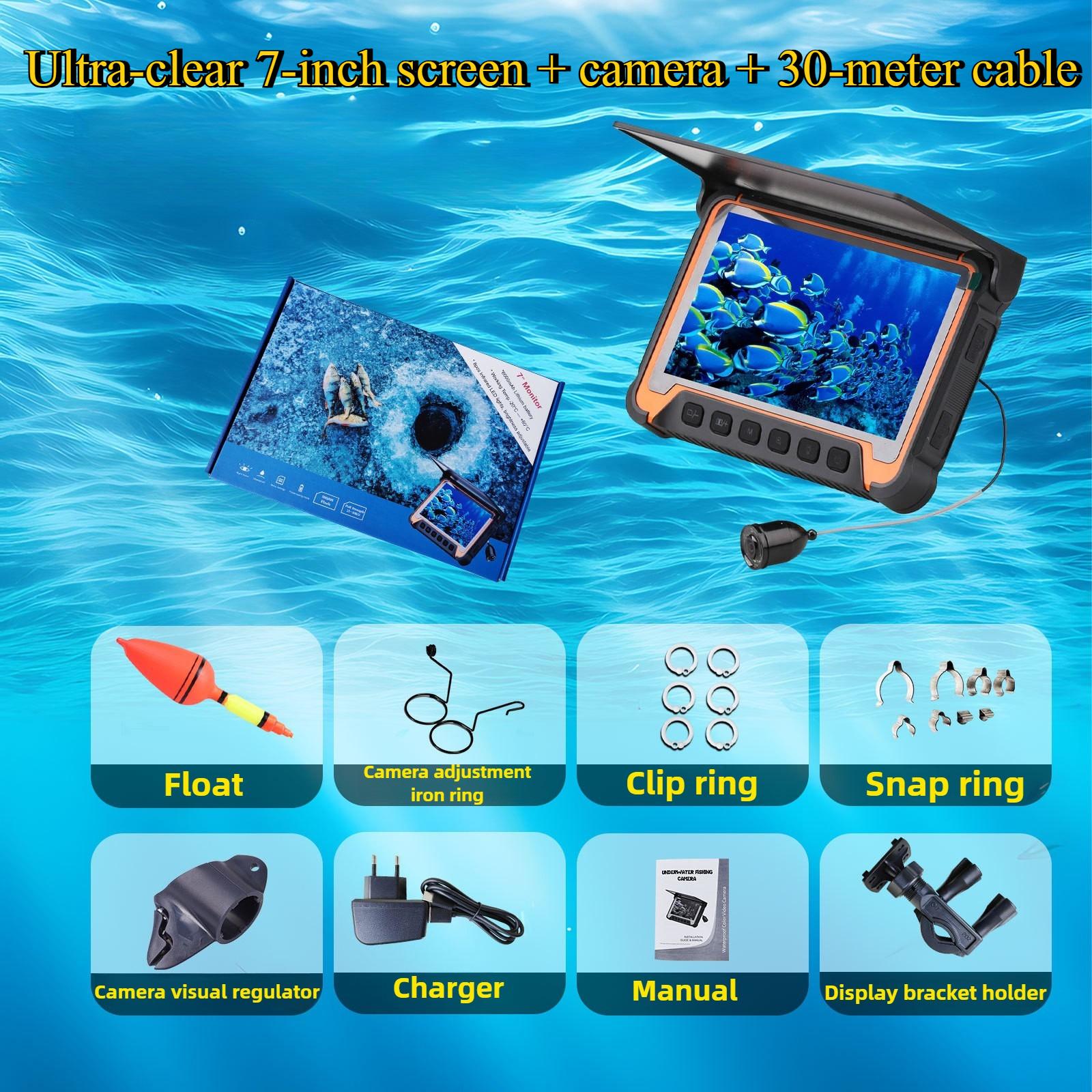 

Ultra-clear 7-inch large-screen underwater fish finder, temperature and depth sensing monitor, video storage fishing camera мята кремового