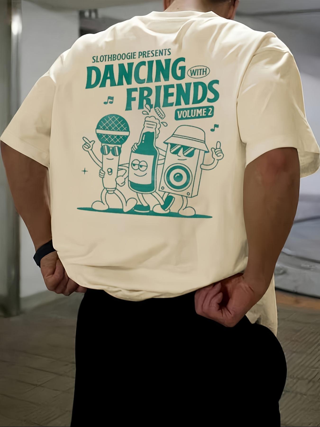 

Summer Men s Pure Cotton Vintage Cartoon Print Tshirt Casual Stylish Loose and Breathable Suitable for Everyday Wear S разноцветный
