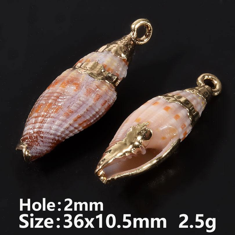 2pcs Ocean Shell Conch Pendant Charms For Jewelry Making Supplies Copper Beach Accessories DIY Earrings Necklace Keychain Charm