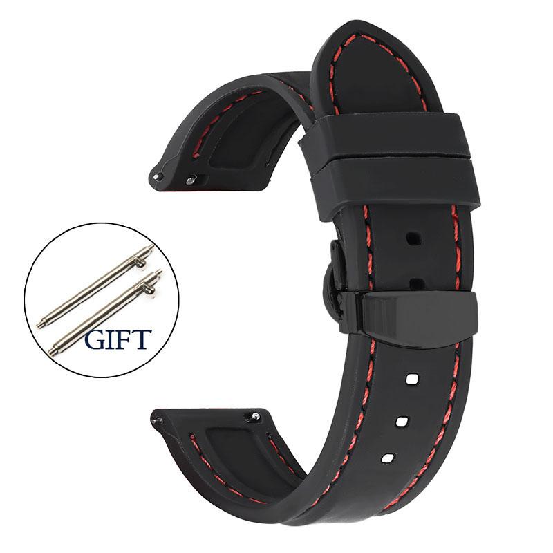 Quick Release Rubber Watch Band 18mm 20mm 22mm 24mm Bracelet for Seiko Silicone Men Women Sport Waterproof with Butterfly Buckle