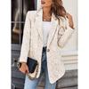 Women Floral Long Sleeve Open Front Business Baggy Long Blazer Suit Jackets