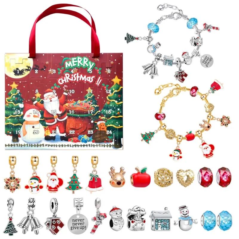 

Christmas Blind Box Children s Bracelets Christmas Day Hand-held 24 DIY Ornaments Blind Box Holiday Gift