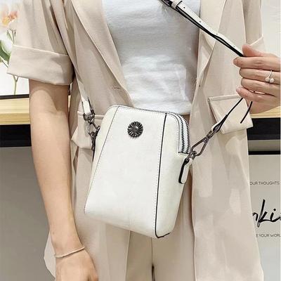 Nová olejová voskovaná hovädzia koža Pravá koža Dámska taška Taška na mobilný telefón Módna Jednoramenná Crossbody taška Dámsky štýl