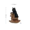 Cartoon Cat Riding A Wooden Horse Figurine Pvc Miniature Garden Decor For Gift Giving And Collecting