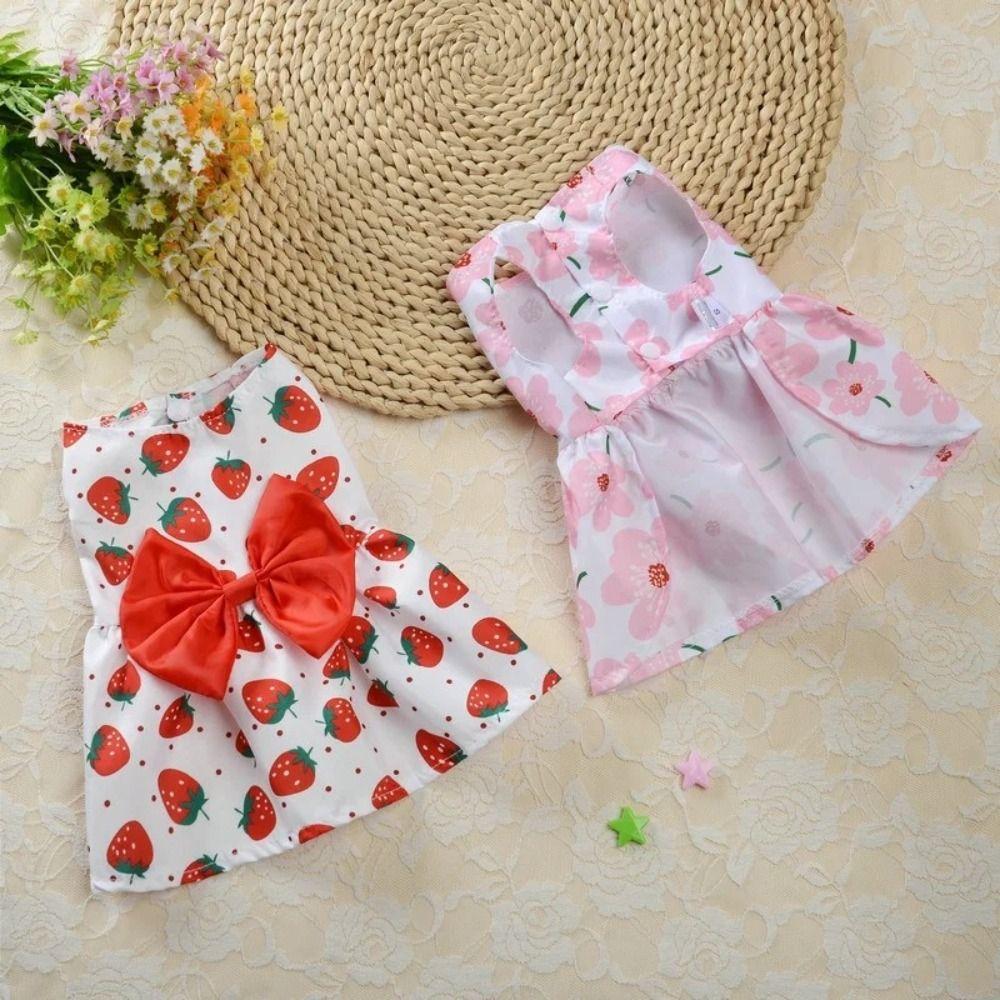Floral Printed Cat Dog Dress Cute Pet Skirt Breathable Puppy Princess Skirt Spring Summer